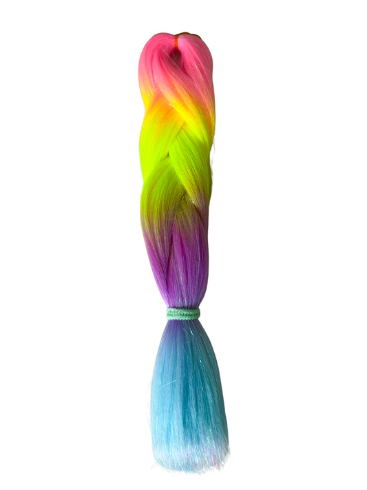 Kids Braiding Hair Rainbow Sorbet MIDI LENGTH 40cm