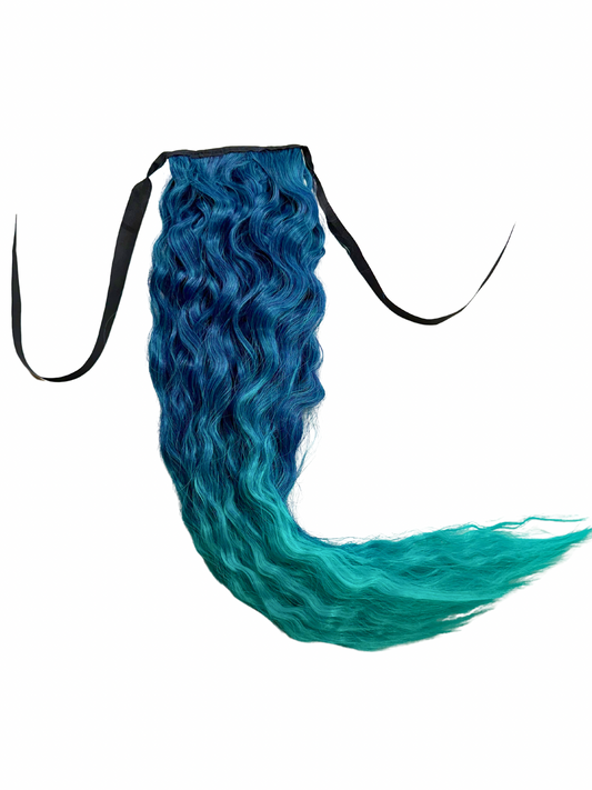 Sage mermaid hair ponytail