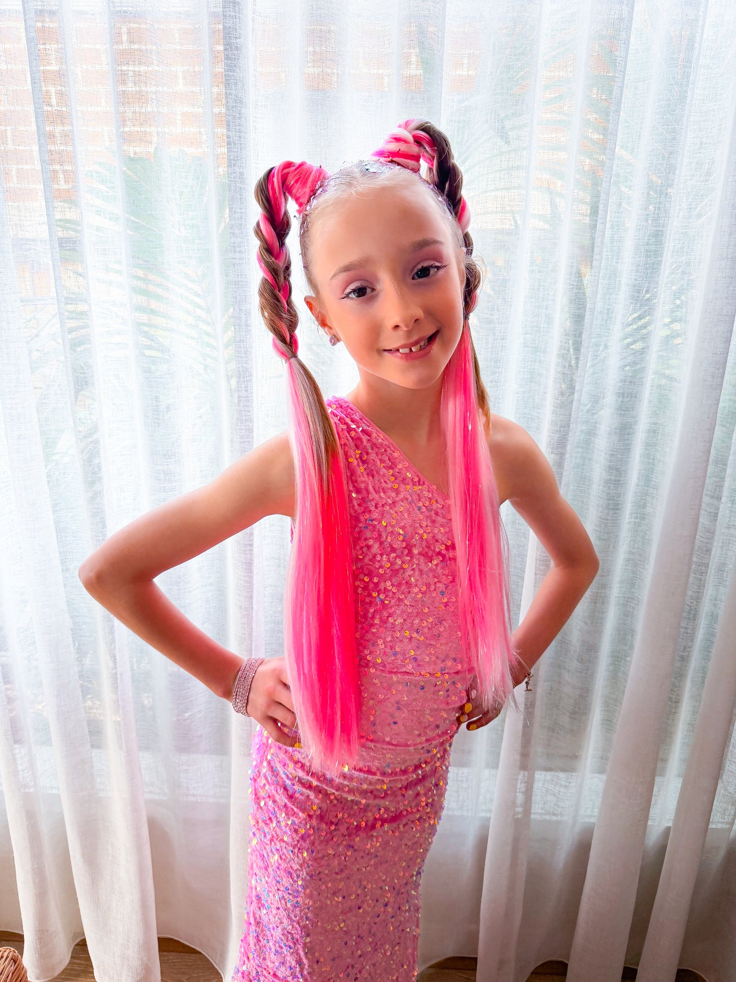 Pink Snow Queen braid set 60cm