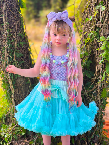 Rainbow Graffiti mermaid ponytail set