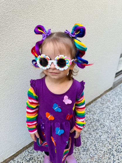 Rainbow MINI curled ponytail set