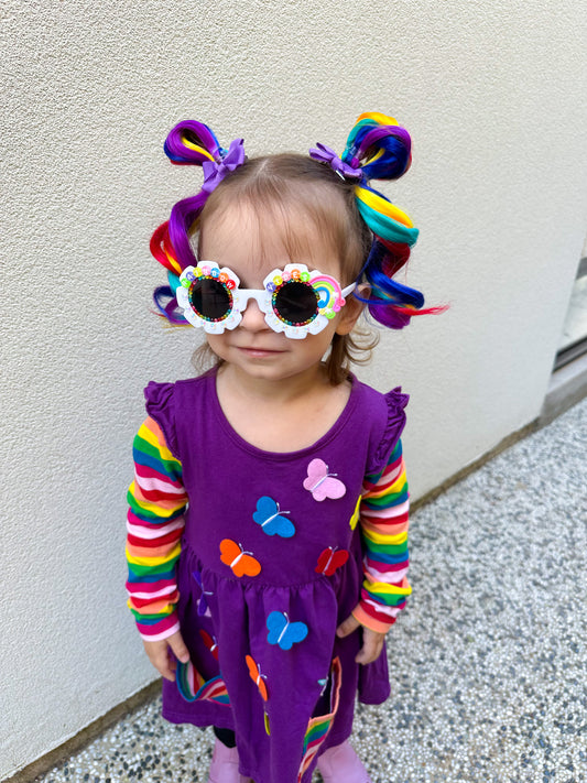 Rainbow MINI curled ponytail set