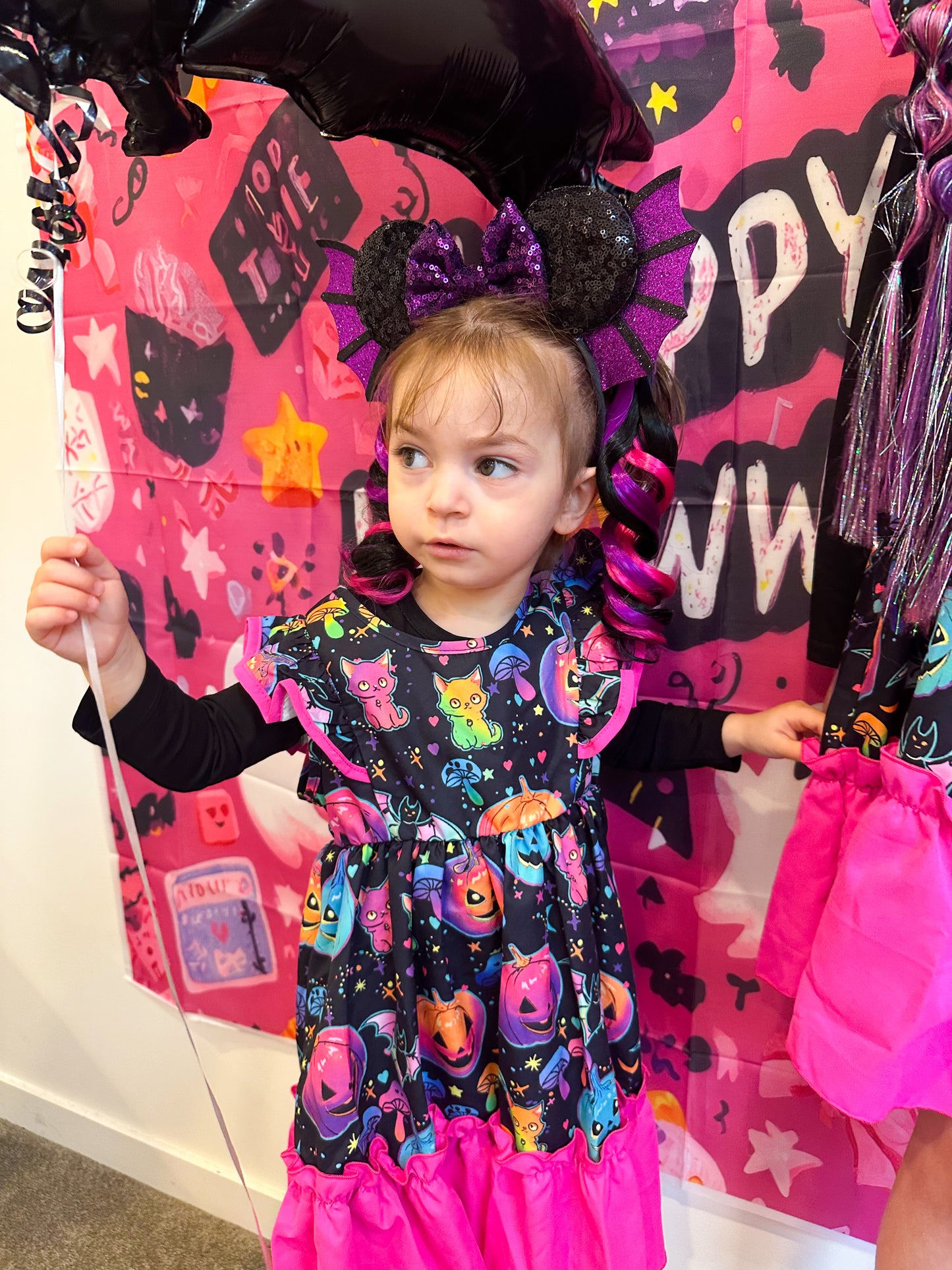 Halloween Queen curled mini ponytail set