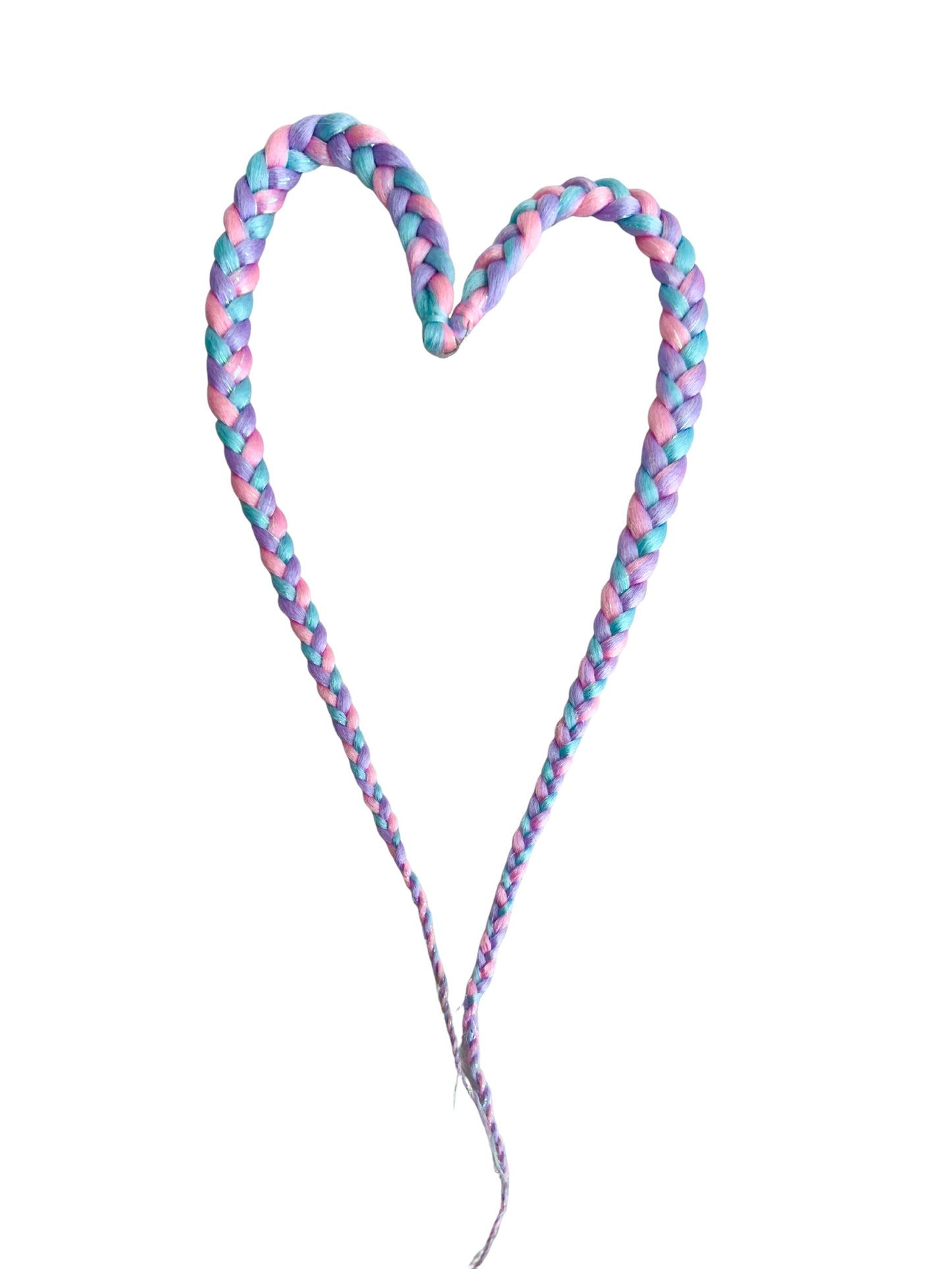 Cotton Candy clip in fringe braids