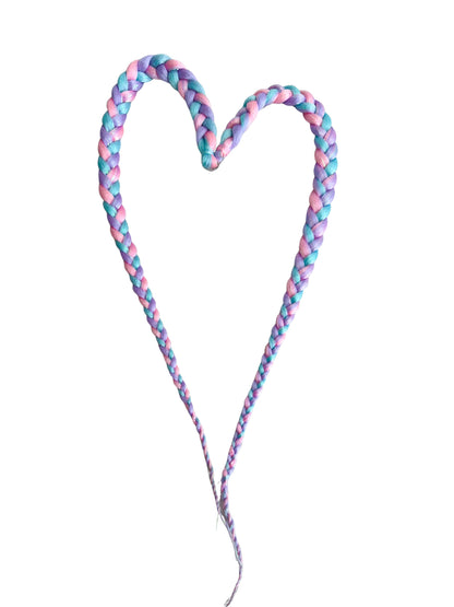 Cotton Candy clip in fringe braids