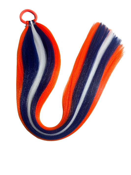 Orange/Navy/White sports team braid