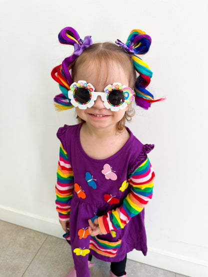 Rainbow MINI curled ponytail set