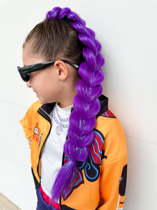 Purple Dragon braid ponytail