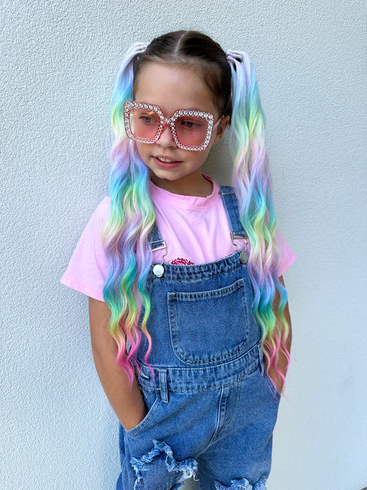 Pastel Prism mermaid wave ponytail set