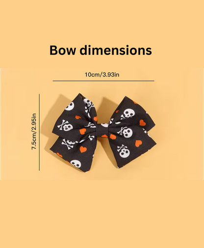 Hearts & Skulls Halloween hair bow