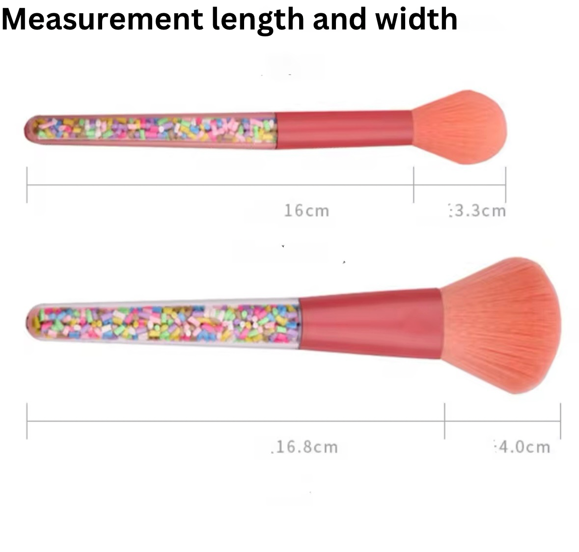 Glitter/Make up brush set- Confetti (Regular length)