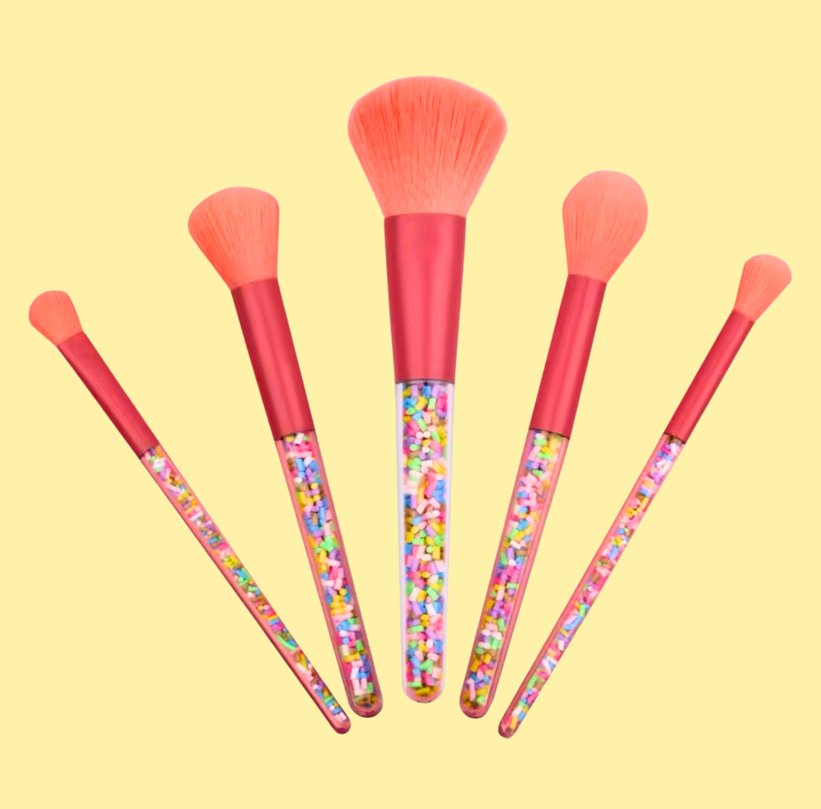 Glitter/Make up brush set- Confetti (Regular length)