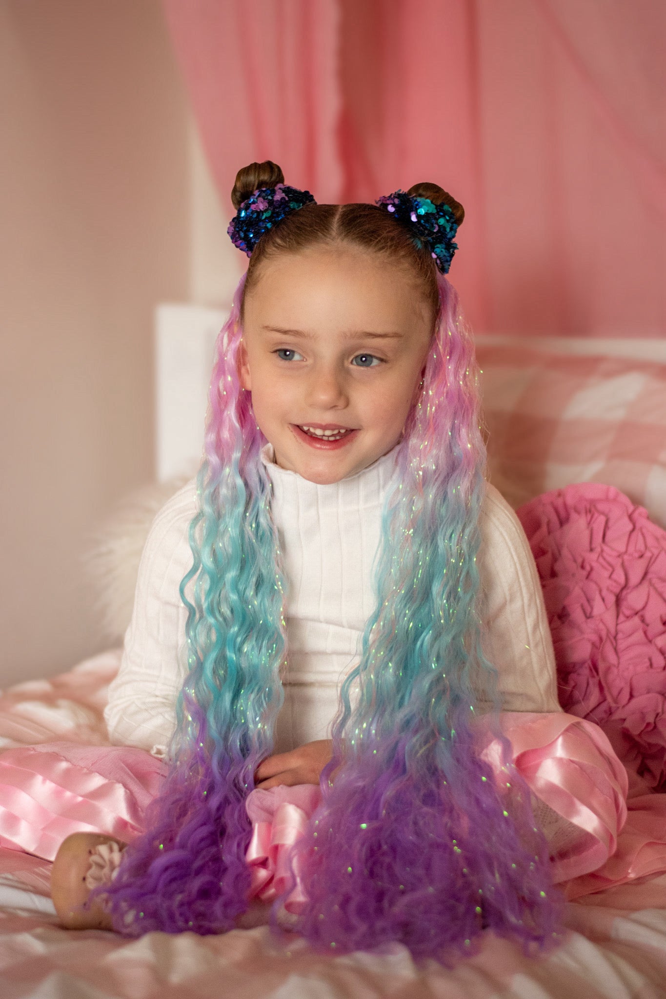 Bubblegum mermaid ponytail set