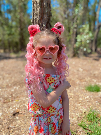 Strawberry mermaid curl ponytail set