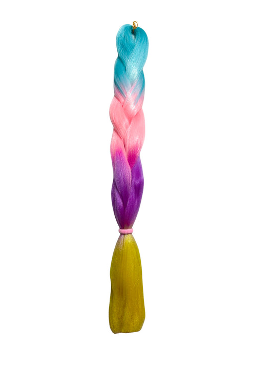 Glow in the dark - Unicorn rainbow Braiding hair