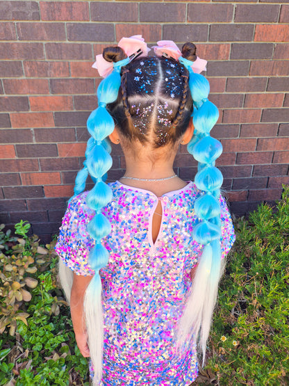 Snow Queen LED light up Bubble Ponytail set