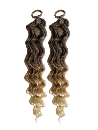 Hazelnut Ombrè Mermaid curl ponytail set