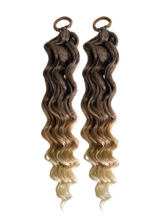 Hazelnut Ombre mermaid ringlet ponytail set