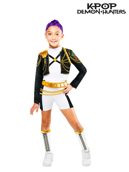 K-POP DEMON HUNTERS ©️ RUMI GOLD COSTUME, CHILD (PRE-ORDER due to ship in 4 business days).