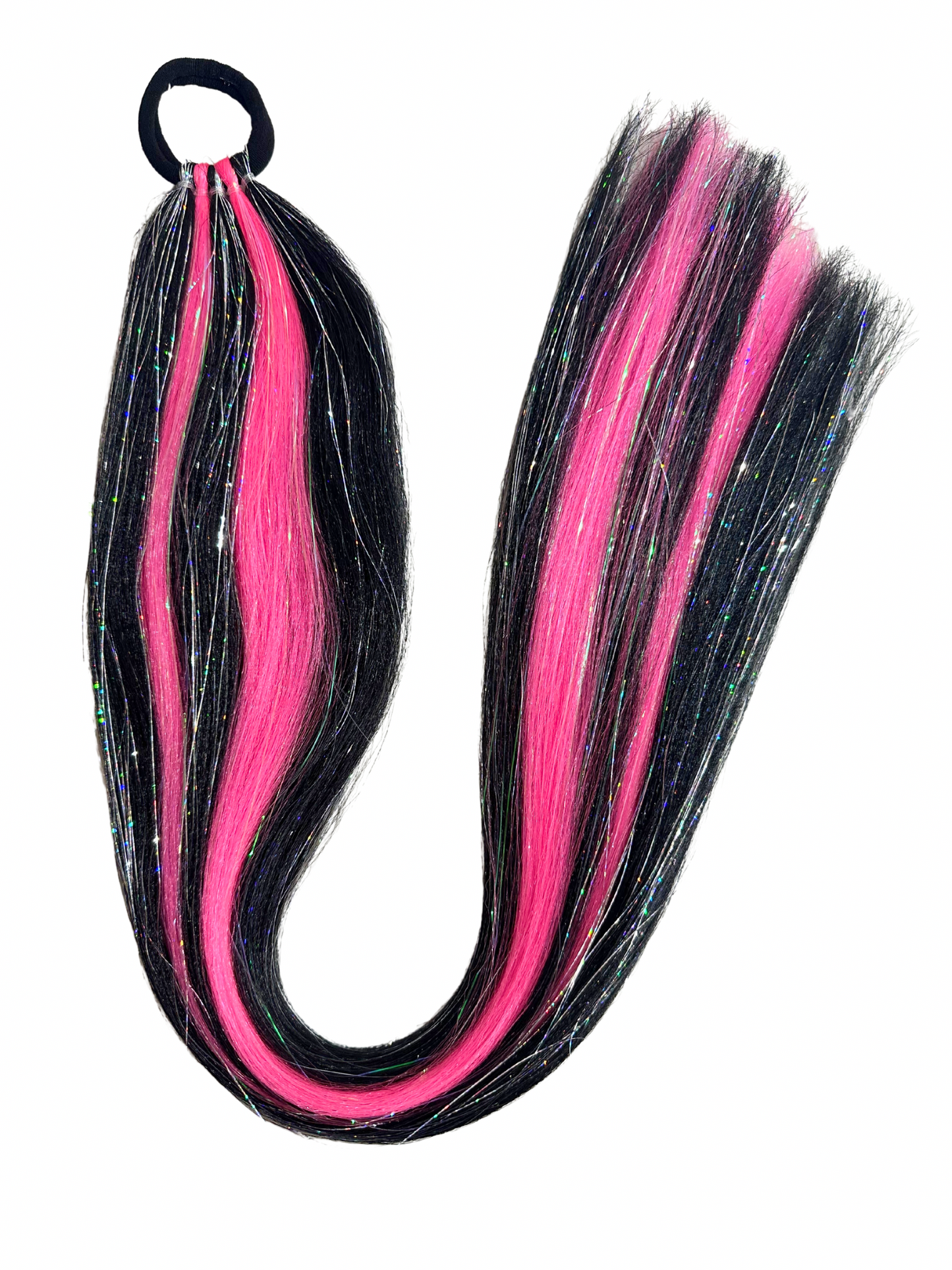 Pink/Black Shimmer sports team braid