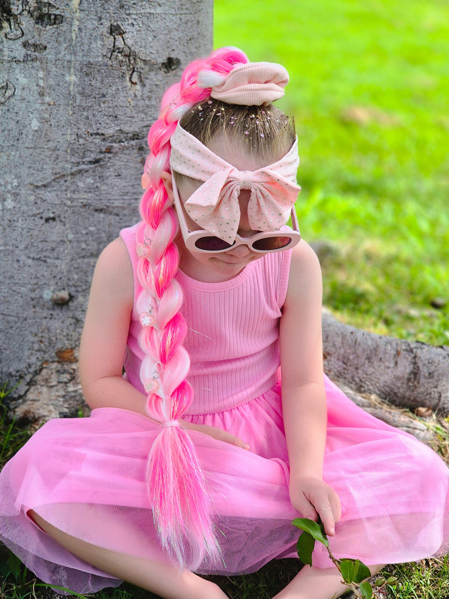 New ✨ Pink Snow Queen Dragon Bling Ponytail