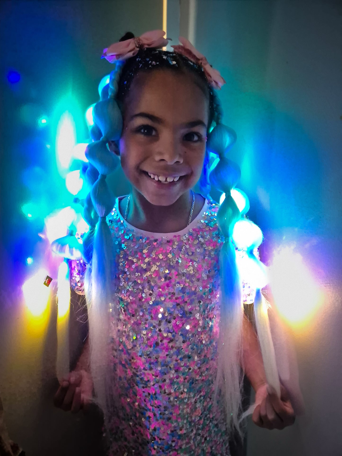 Snow Queen LED light up Bubble Ponytail set