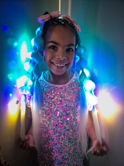 Snow Queen LED light up Bubble Ponytail set