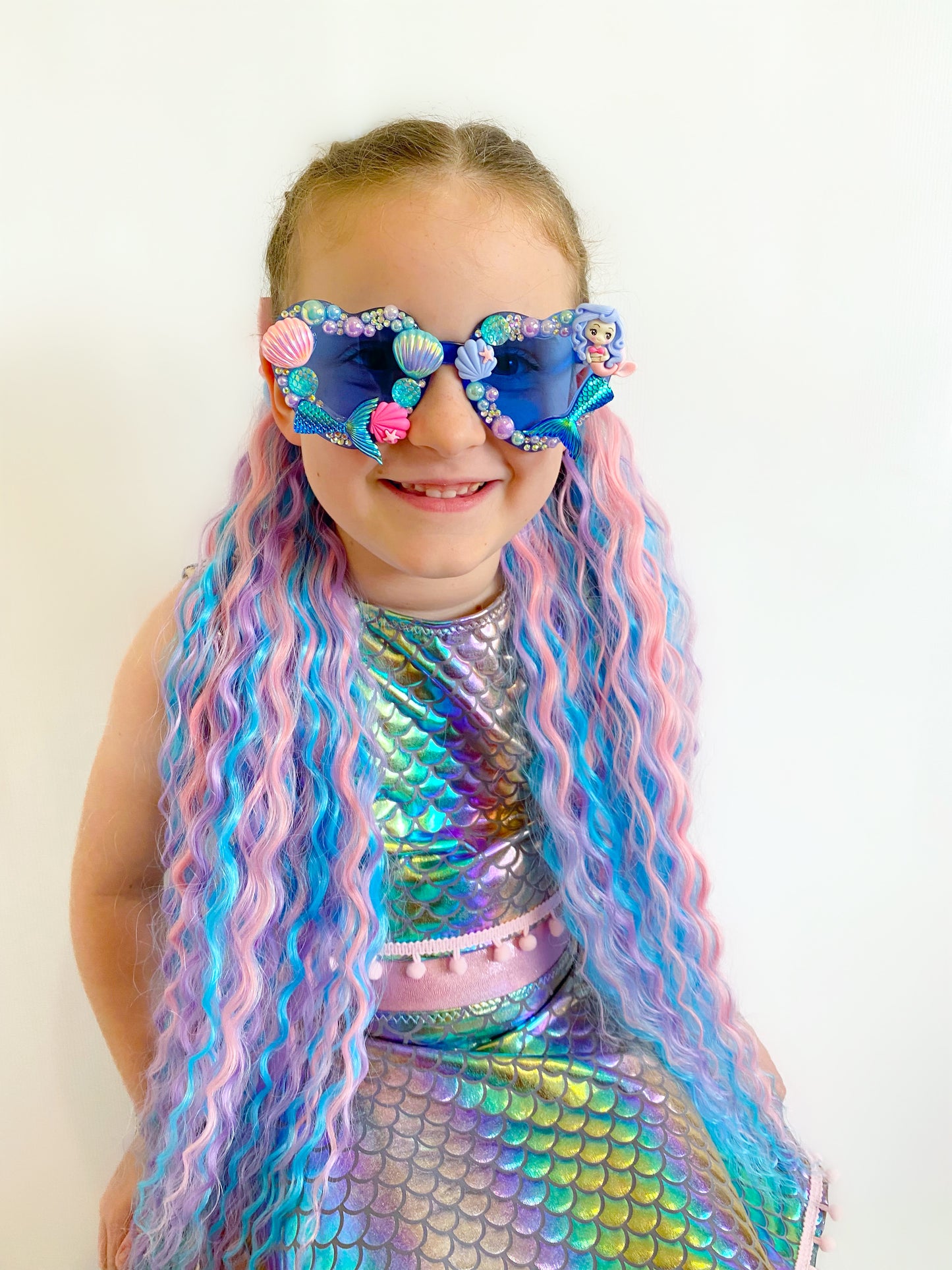 Cotton Candy mermaid ponytail set