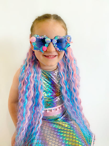 Cotton Candy mermaid ponytail set