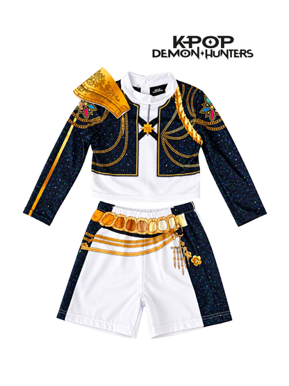 K-POP DEMON HUNTERS ©️ RUMI GOLD COSTUME, CHILD (PRE-ORDER due to ship in 4 business days).
