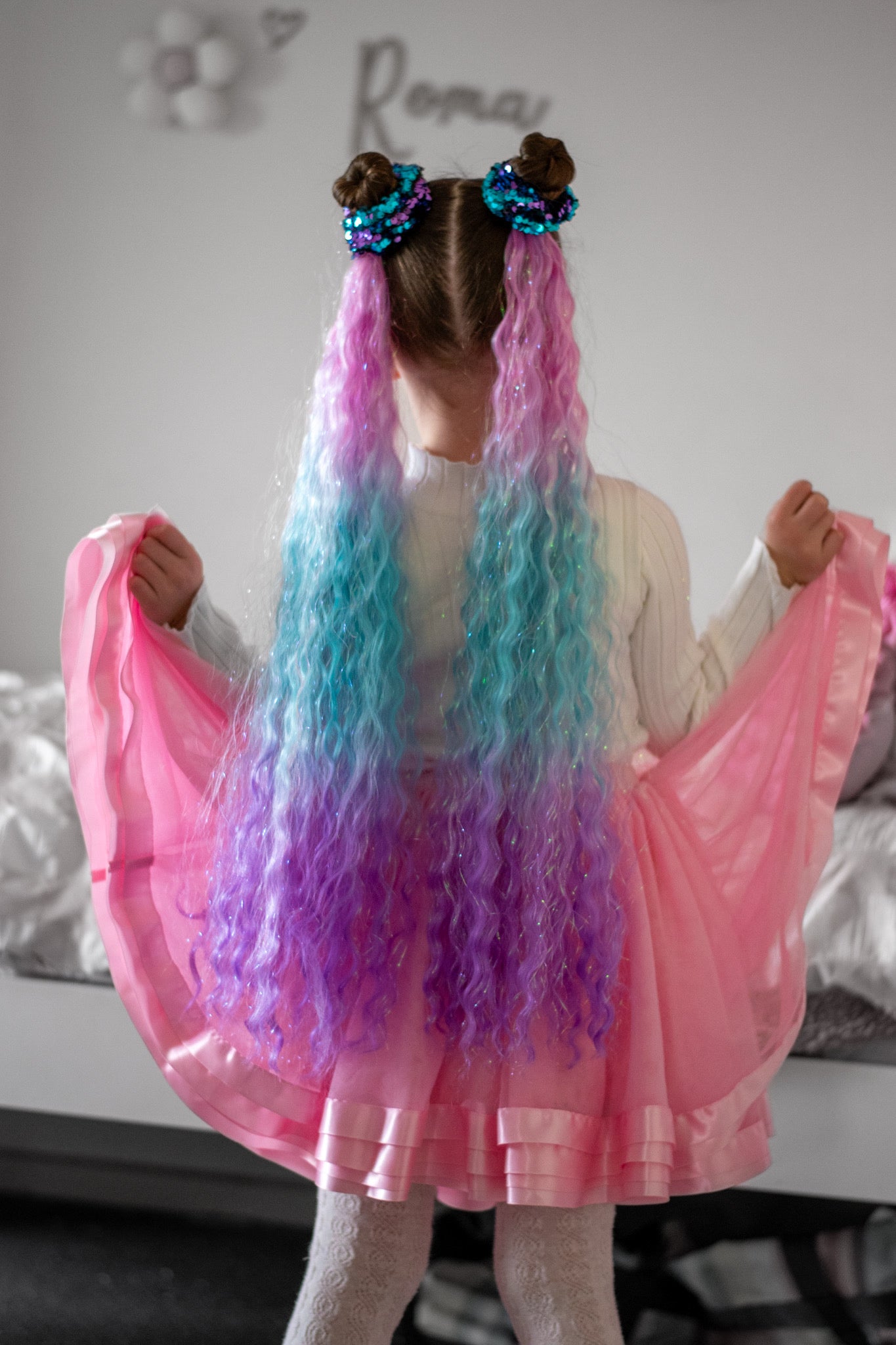 Bubblegum mermaid ponytail set