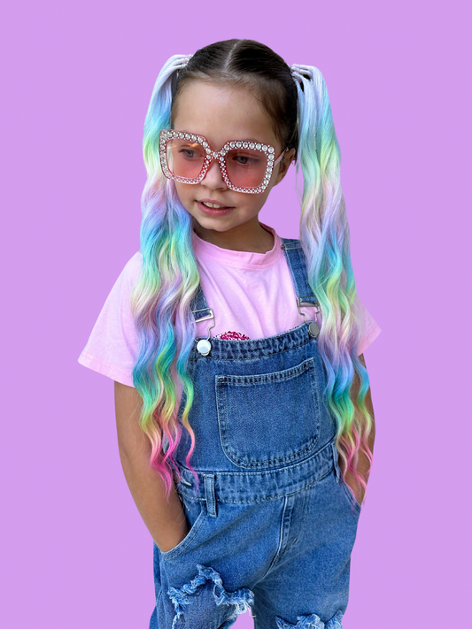 Pastel Prism mermaid wave ponytail set