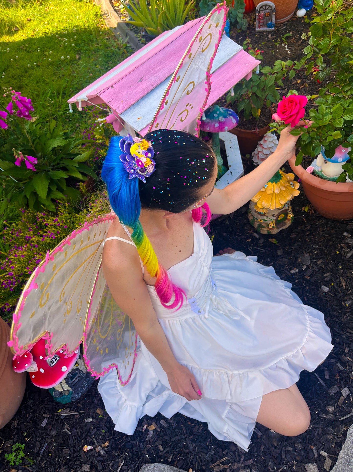 Rainbow princess ponytail