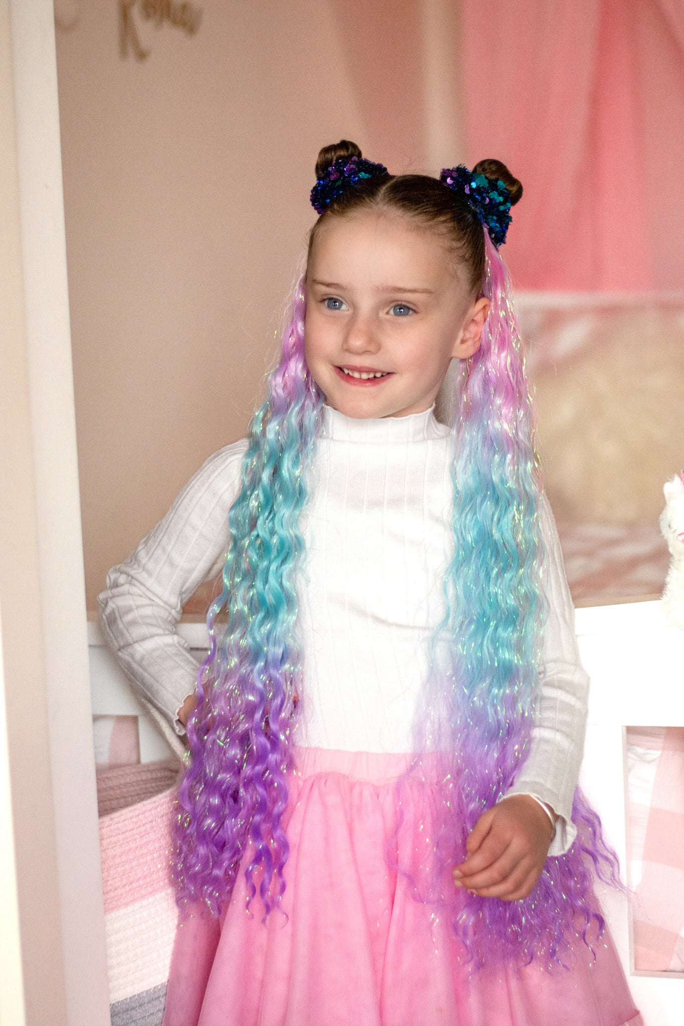 Bubblegum mermaid ponytail set