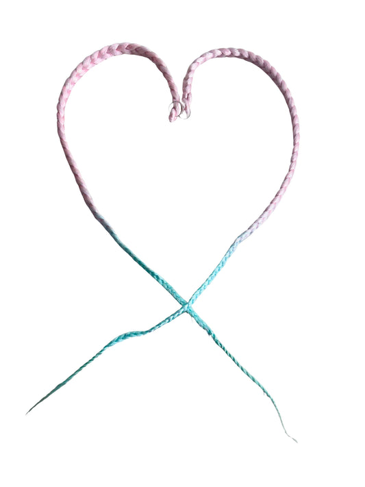 Cotton Candy Clip in fringe braids