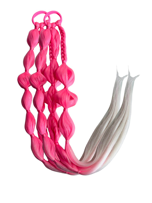 Pretty in pink LED light up Bubble Ponytail set