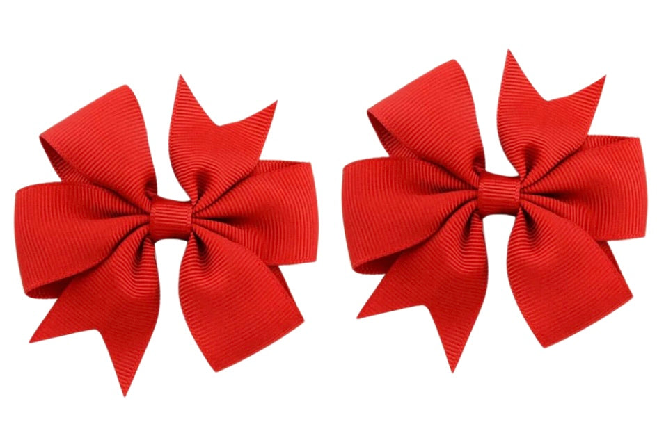Red hair bow set