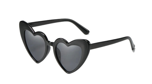 Kids black heart sunglasses