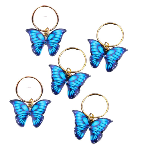 Butterfly hair charms set D
