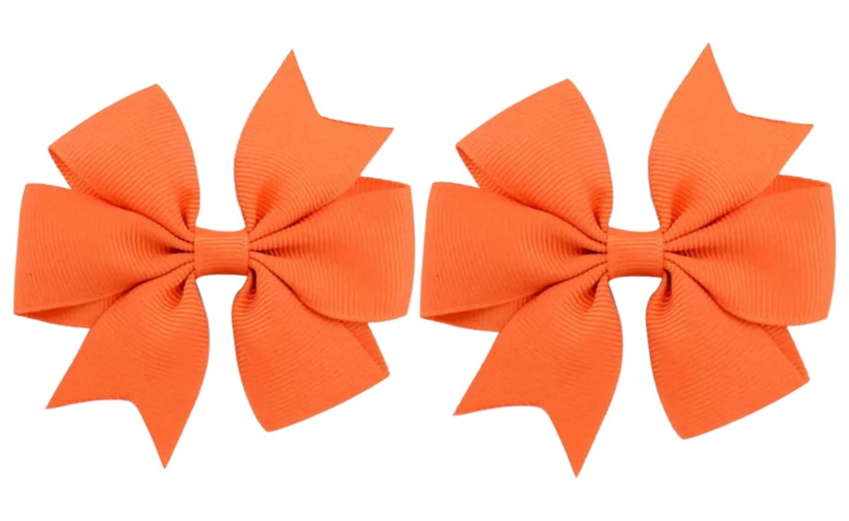 Orange hair bow set