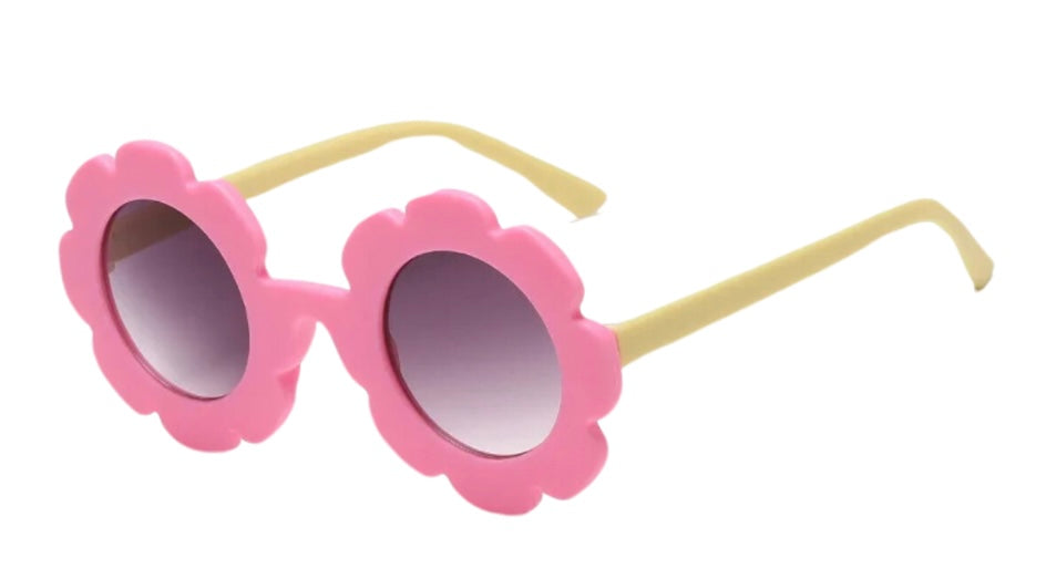 Kids flower sunglasses pink/yellow two tone