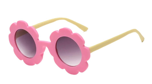 Kids flower sunglasses pink/yellow two tone