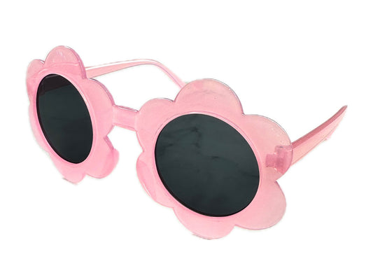 Kids flower sunglasses light pink (translucent frame)