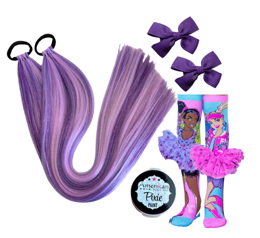 Purple shimmer barbie gift set