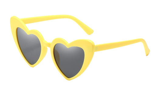 Kids yellow heart sunglasses