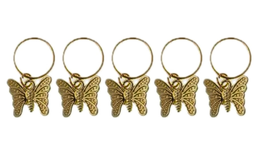 Golden butterfly hair charms