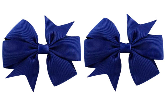 Navy hair bow set