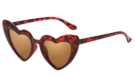 Kids tortoise shell print heart sunglasses