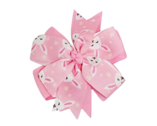 Baby Pink Easter Bunny Hair Bow Clip