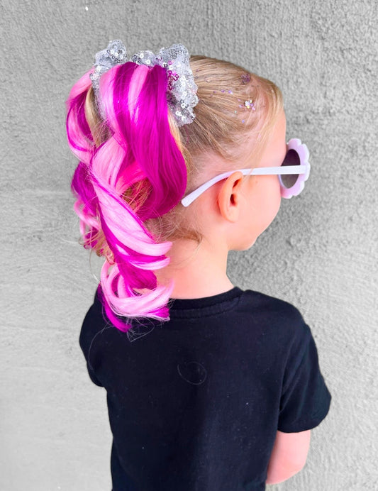 Pretty in pink MINI curled ponytail set